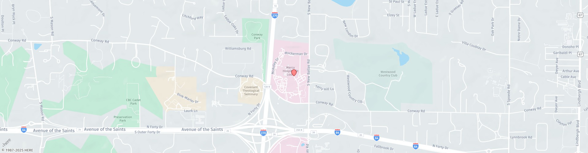 Location Map: 621 S. New Ballas Rd. St. Louis, MO 63141